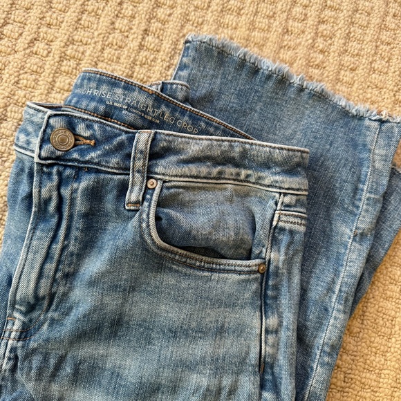 Chico's Denim - Chico’s Mid Wash High Rise Wide leg copped cutoff Jeans size 6/29